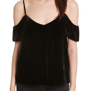 Joie Velvet Cold Shoulder Top